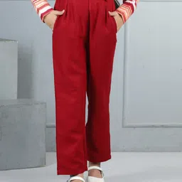 Cutiekins Woven Solid Trousers - Red-picture-34
