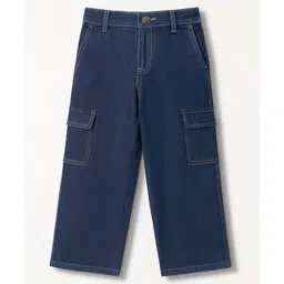 kookie kids india Kookie Kids Denim Woven Full Length Solid Washed Jeans - Navy Blue-picture-10