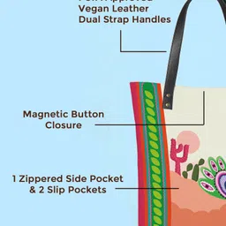 Kalankit Spacious Tote Bag | Everyday Tote Bags For Women | Printed Stylish |Travel Tote Bags | multicolor | peacock image 2