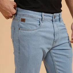 WROGN Men Comfort Slim Fit Mid-Rise Low Distress Light Fade Jeans image 2