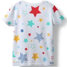 Babyhug Disney Interlock Knit Half Sleeves Front Open Jhablas with Disney Character Graphics Pack of 3 - White Mint & Blue image 3