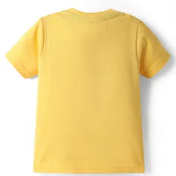 Babyhug Cotton Knit Half Sleeves Night Suit With Dino Print - Yellow image 3