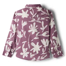JASH KIDS Oxford Woven Full Sleeves Floral Printed Shirt - Wine image 3