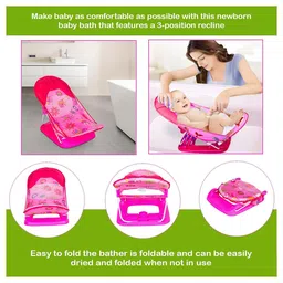 Safe-O-Kid Baby Bather Bath Chair Adjustable Washable Mesh Large Seat - Pink image 4