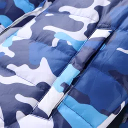 Pine Kids Full Sleeves Front Open Hoodie with Camouflage Print & Pockets - Multicolour image 4