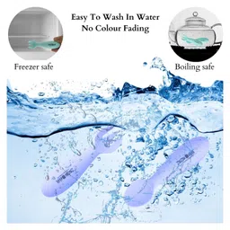 ZoZoBaa Baby Weaning Spoon & Fork Set, Chewable Silicone Utensils for Training Infants, Baby Led Self Feeding, 6 M+| Gum Friendly, BPA Free, Dishwasher Safe, Unbreakable, 1 Pair, Purple image 4