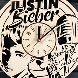 QEZNEF Beige & Black Analogue Round Contemporary Wooden Wall Clock-image-71