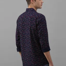 Allen Solly Navy Cotton Regular Fit Printed Shirt image 2