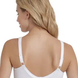 Enamor A112 Smooth Lift Classic Bra - Stretch Cotton Non-Padded Wirefree Full Coverage - White image 2