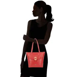 Enoki by Baggit Red Textured Medium Tote Handbag image 2