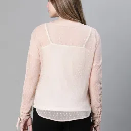 Oxolloxo Beige Self Design Top image 2