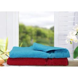 Bianca D'ross Blue & Red 380 GSM Bath Towels - Set of 2-picture-0