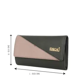 Enoki by Baggit Black Color Block Tri-Fold Wallet for Women image 2
