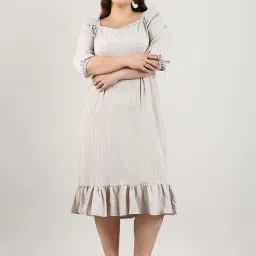 Instafab Plus Grey Regular Fit Dress image 1