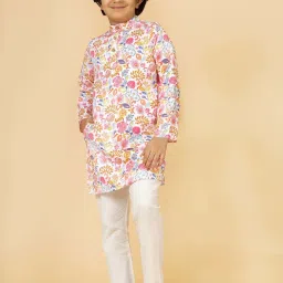 A.T.U.N. Boys Rouge Printed Full Sleeves Kurta Set image 1