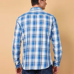 Wrangler Blue Cotton Regular Fit Checks Shirt image 2
