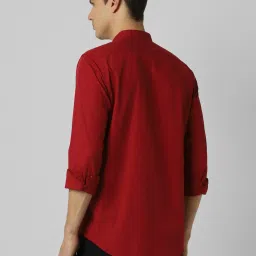 Peter England Casuals Red Cotton Slim Fit Shirt image 2