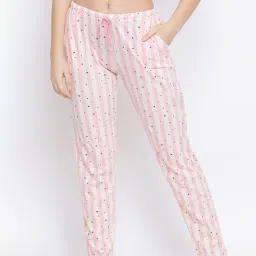 Kanvin Pink & White Printed Pyjamas image 1
