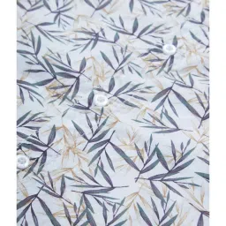 Gini & Jony Kids White & Blue Cotton Printed Shirt image 3