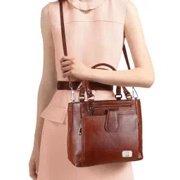 HiLEDER Tan Solid Medium Handbag image 2