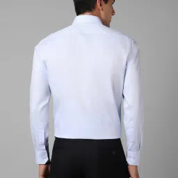 Louis Philippe Blue Cotton Regular Fit Striped Shirt image 2