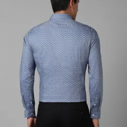 Louis Philippe Blue Cotton Slim Fit Printed Shirt image 2