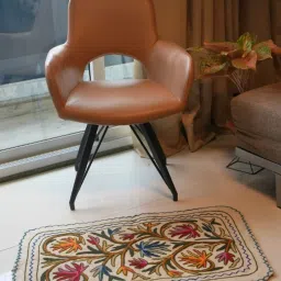 Swadeh Multicolor Wool Woven Golden Lace Tapestry Rug image 1