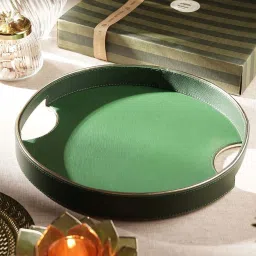 Pure Home and Living Green Mdf Small Round Tray image 1