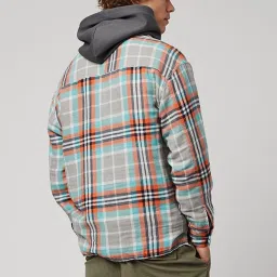 American Eagle Outfitters Grey & Orange Cotton Regular Fit Checks Shirt image 2