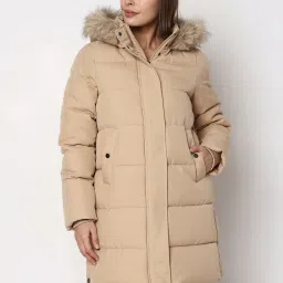 Vero Moda Beige Regular Fit Puffer Coat image 2