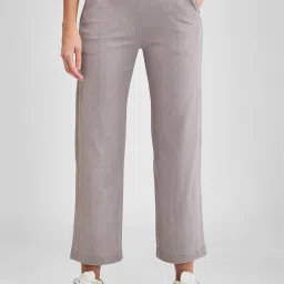Spykar Grey Relaxed Fit High Rise Pants image 1