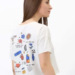 SPYKAR White Print T-Shirt image 2