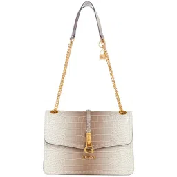 GUESS Grey Textured Shoulder Handbag image 1