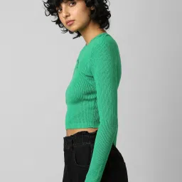 Only Green Round Neck Pullover image 3