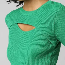 Only Green Round Neck Pullover image 5