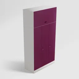 Godrej Interio Slimline 3-Door Steel Almirah, Purple (1-Year Warranty, 1 Locker,OHU) image 2