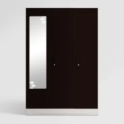 Godrej Interio Slimline 3-Door Steel Almirah, ShellWine Red (1-Year Warranty, 1 Locker, 2 Drawers) image 2