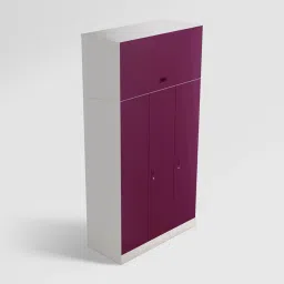 Godrej Interio Slimline 3-Door Steel Almirah, Purple (1-Year Warranty, 1 Locker, 2 Drawers,OHU) image 2