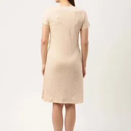 Sweet Dreams Beige Cotton Printed Sleep Tee image 2