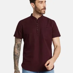 Mettle Dark Wine Cotton Regular Fit Shirt image 1
