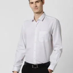 Peter England White Regular Fit Solid Formal Shirt image 3