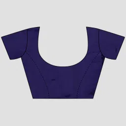 KSUT Ink Blue Printed Saree With Unstitched Blouse image 5