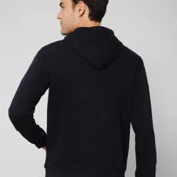 Cantabil Navy Regular Fit Printed Hooded Sweatshirt image 2