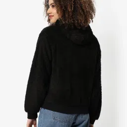 Campus Sutra Black Regular Fit Hoodie image 2