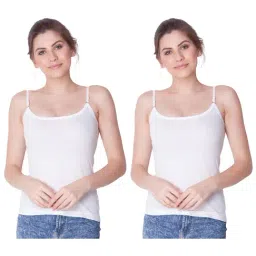 Dollar Missy White Cotton Camisole (Pack of 2)-picture-38