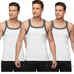 XYXX White Regular Fit Vest - Pack of 3-image-50