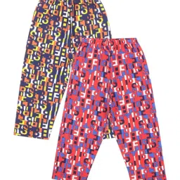 Bodycare Kids Red & Navy Cotton Printed Trackpants (Pack of 2)-picture-11