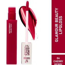 Half N Half Glamour Beauty Matte Perfect Velvet Stay Lip Gloss 04 Cherry Berry - 5 ml-image-25