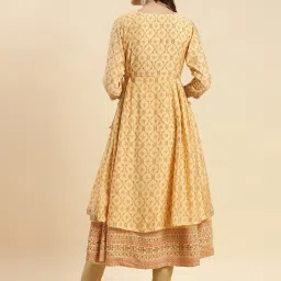 Rangita Yellow Printed Flared Kurta image 2