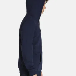 Puma Essentials Navy Cotton Logo Printed Hooded Sweatshirts image 4